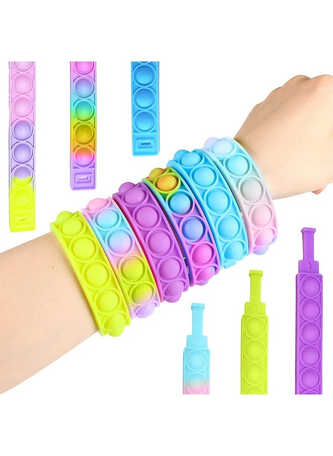Party Propz Popit Wrist Band Bracelet for Kids - Set of 12pcs Popit Wrist Band for Kids | Rainbow Pop It Hand Band for Kids | Return Gift for Kids | Silicone Toys for Kids PopIt | Push Pop Fidget Toy