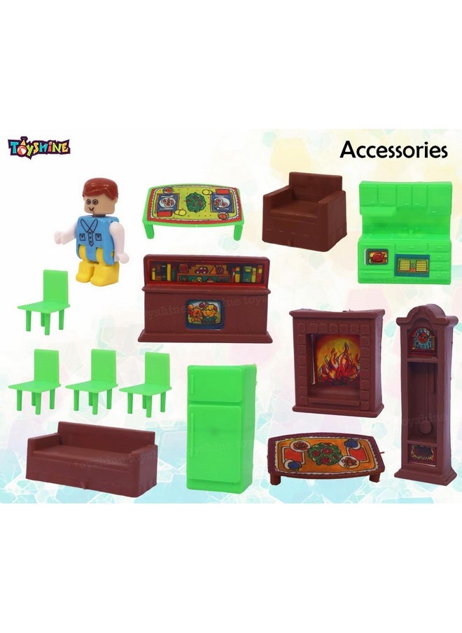Toyshine DIY Doll House Creative Edition with Accessories Included (Multicolour, 78 Pieces)