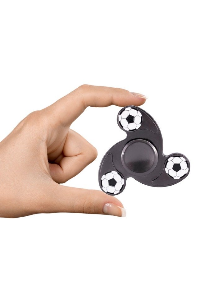 Premsons® Hand Spinner Desk Toy - High Speed Smooth Finger Spin Sensory Fidget Stress Relief Game Play for Kids & Adults - Birthday Party Gift - Metal - Grey Football