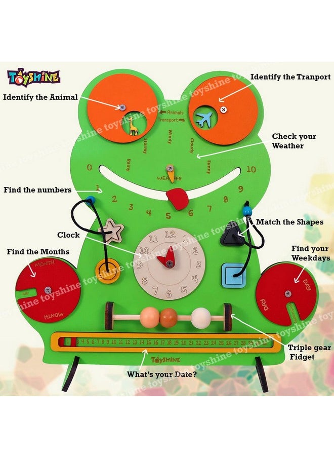 Toyshine Wooden The Flippy Busy Board with 10 Busy Activities | Big Size Montessori Gifts Toys for Toddlers Boys & Girls 2 3 4 5 Year Old Preschool Basic Skills Learning