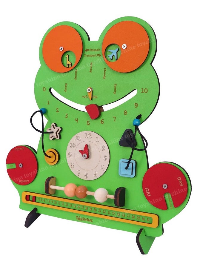 Toyshine Wooden The Flippy Busy Board with 10 Busy Activities | Big Size Montessori Gifts Toys for Toddlers Boys & Girls 2 3 4 5 Year Old Preschool Basic Skills Learning