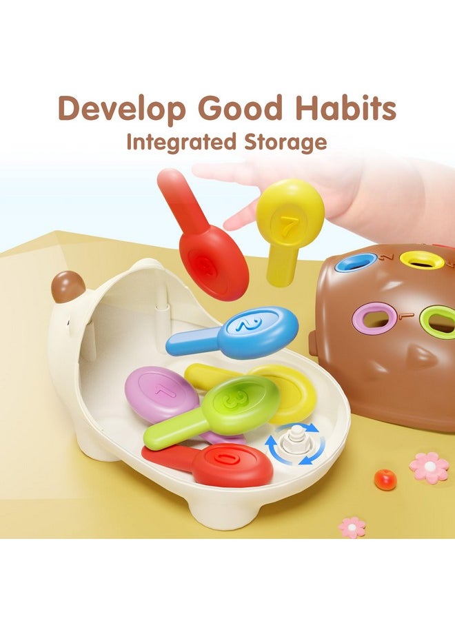 iPlay, iLearn Fine Motor Toys for Toddlers 1-3, Baby Hedgehog Montessorri Learning Set, Educational Counting Sorter Toy, Development Infant Gifts 9 12 18 Month 1 2 3 Year Old Boys Girls Kids Babies