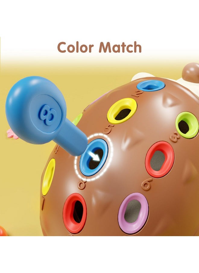 iPlay, iLearn Fine Motor Toys for Toddlers 1-3, Baby Hedgehog Montessorri Learning Set, Educational Counting Sorter Toy, Development Infant Gifts 9 12 18 Month 1 2 3 Year Old Boys Girls Kids Babies