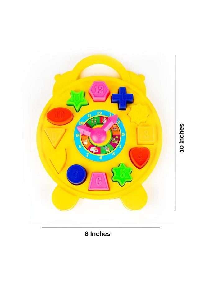 Ratna's Educational 2 in 1 Puzzle Clock Shapes for Kids to Learn timings and Different Colourful Shapes at a time.MULTICOLUR.