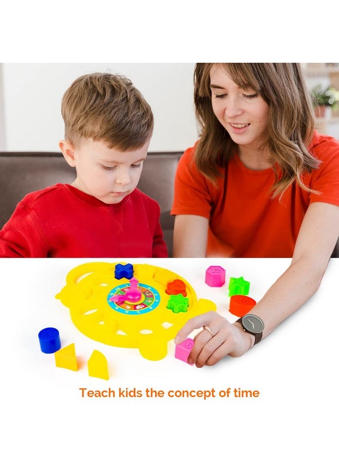 Ratna's Educational 2 in 1 Puzzle Clock Shapes for Kids to Learn timings and Different Colourful Shapes at a time.MULTICOLUR.