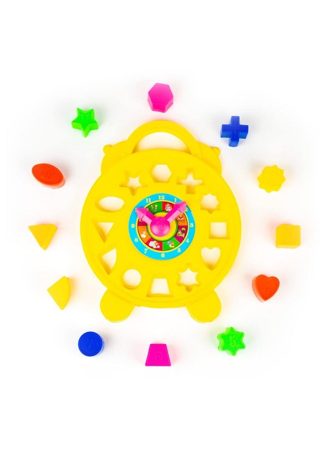 Ratna's Educational 2 in 1 Puzzle Clock Shapes for Kids to Learn timings and Different Colourful Shapes at a time.MULTICOLUR.