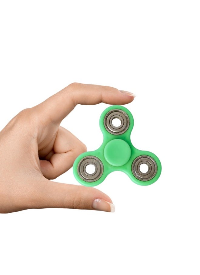 Premsons® Hand Spinner Desk Toy - High Speed Smooth Finger Spin Sensory Fidget Stress Relief Game Play for Kids & Adults - Birthday Party Gift - Four Bearing - Green + Silver Bearing