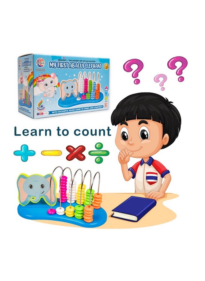 Ratna's My First Abacus Elephant | Learning Kit to Enhance Counting, Addition, Subtraction Skills for Kids