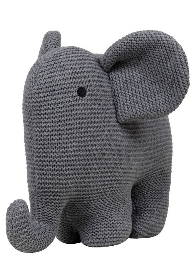 Pluchi Elephant Cotton Knitted Stuffed/Plush/Soft Toys For Babies&Kids (Grey)