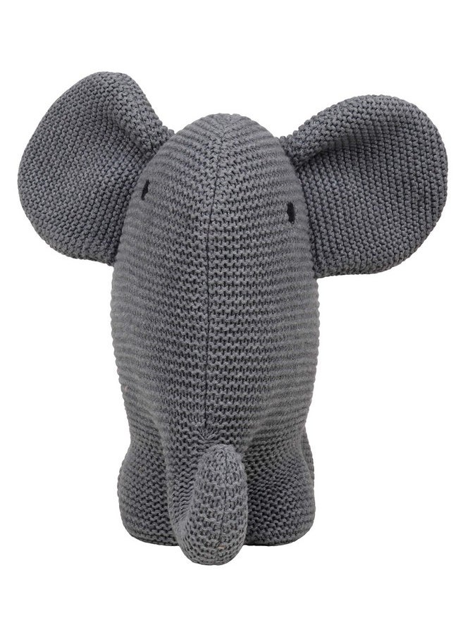 Pluchi Elephant Cotton Knitted Stuffed/Plush/Soft Toys For Babies&Kids (Grey)