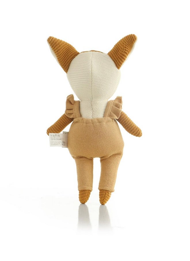 Pluchi Classy Fox- Cotton Knitted Stuffed Soft Toy (Mustard & Ivory)