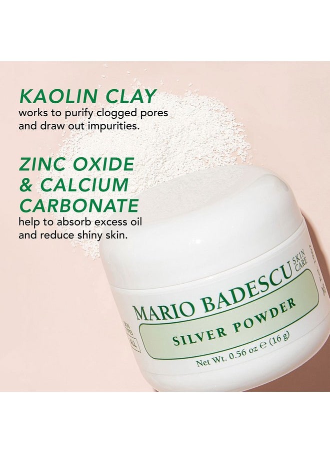 Mario Badescu Silver Powder, Skin Care Facial Pore Cleansing Mask With Kaolin Clay & Zinc Oxide, 0.56 Oz
