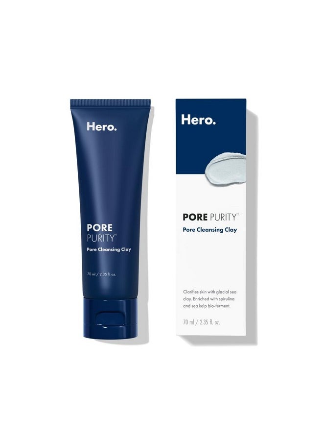 Hero Cosmetics Pore Purity Cleansing Clay Mask - Absorbs Excess Oil and Visibly Minimizes Pores in 4 days (2.35 fl oz)