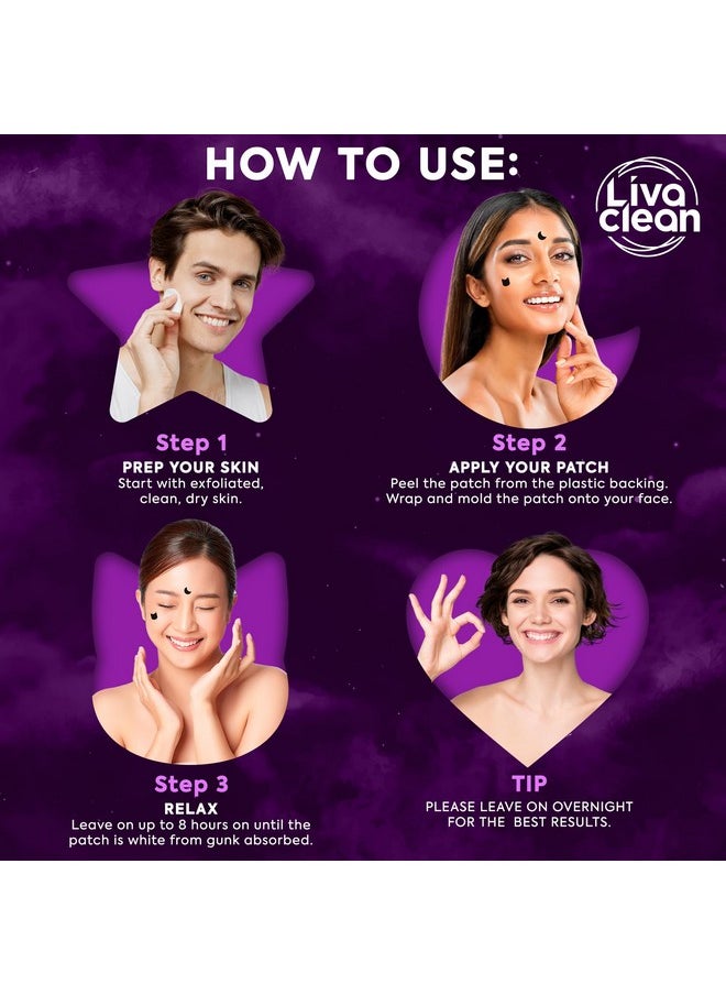 LivaClean 250CT Black Star Pimple Patches Midnight Magic w/Salicylic Acid & Tea Tree Oil - Pimple Patches for Face, Hydrocolloid Acne Patches, Cute Face Stickers, Zit Patches