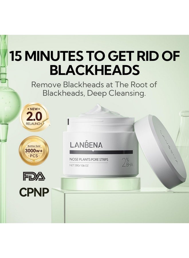 LANBENA Blackhead Remover Strips, Deep Cleansing Nose Strips, Pore Strips Blackhead Remover for Face, Black Head Remover for Nose, 10-15min Leaving Your Skin Fresh and Clean