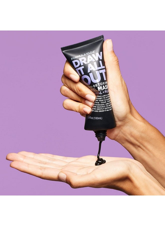 Formula 10.0.6 - Draw It All Out Skin-Detoxing Charcoal Peel Mask, Vegan, Paraben-Free & Cruelty-Free, 3.4 Fl Oz