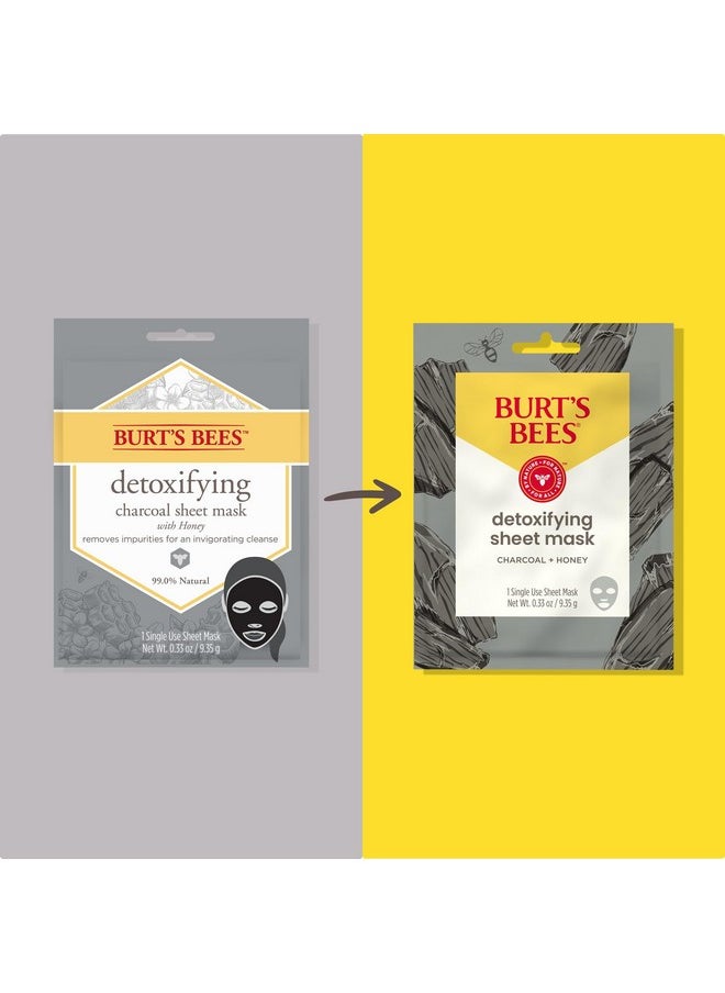 Burt's Bees Detoxifying Charcoal Facial Sheet Mask, Single Use Face Mask, 1 Count (Package May Vary)