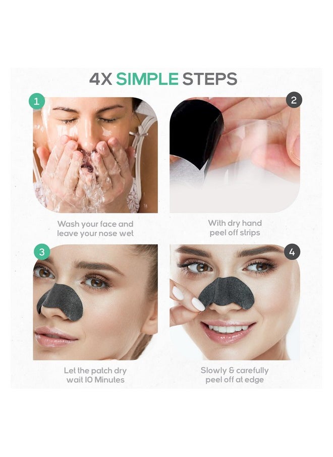 LivaClean (102 Strips Charcoal Blackhead Remover Pore Strips for Face Nose Pores - Blackheads Removal - Blackhead Removers - Blackhead Remover Strip - Black Head Nose Strips Black Head Remover