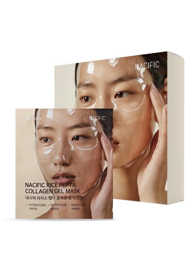 NACIFIC Collagen Gel Facial Mask (Rice Peptide) 4EA Set Hydrogel Deep Korean Face Mask Hydrating Overnight Elasticity Firming Pore Minimizing for All skin types Christmas gift
