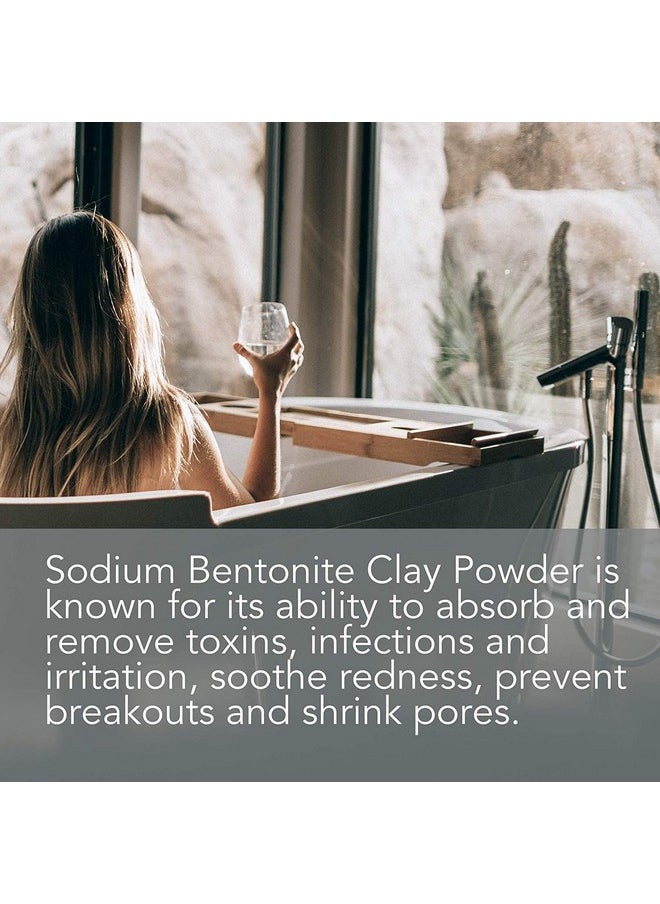 Pure Body Naturals Bentonite Clay Powder for DIY Detox Body & Face Mask, Pure Indian Healing Clay for Deep Pore Cleansing and Armpit Detox for Women, (8.0 oz)