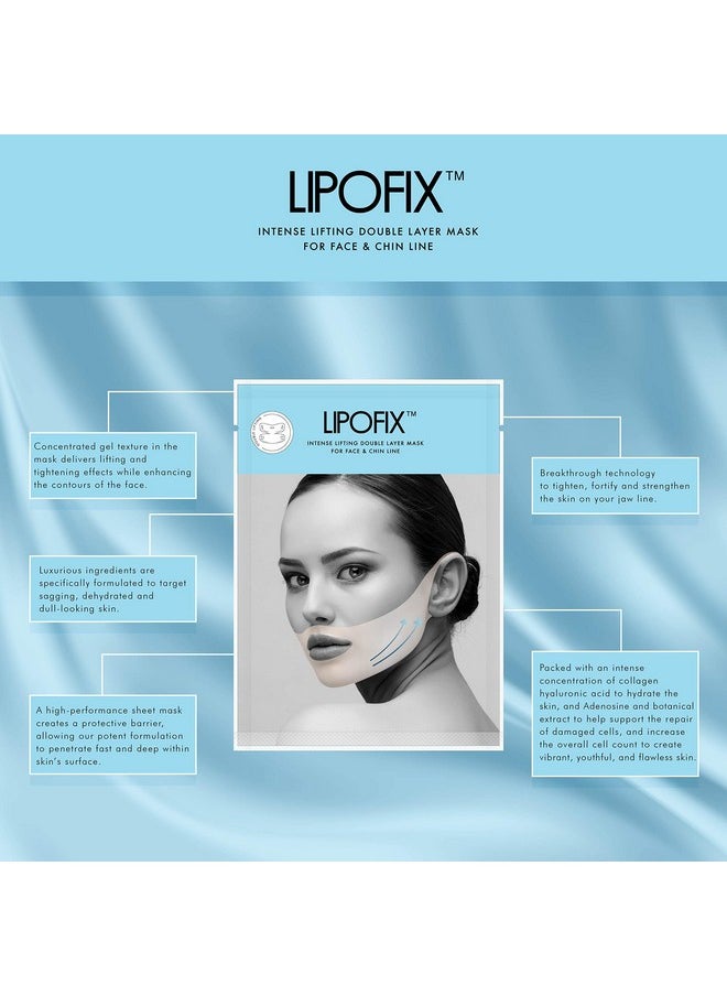 Lipofix Lift & Firm V-Line Sculpting Mask - Advanced Chin & Jawline Shaping Solution for Tightening & Lifting. 5 Masks