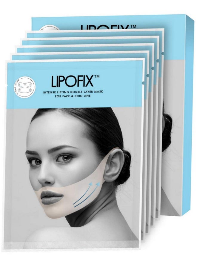 Lipofix Lift & Firm V-Line Sculpting Mask - Advanced Chin & Jawline Shaping Solution for Tightening & Lifting. 5 Masks