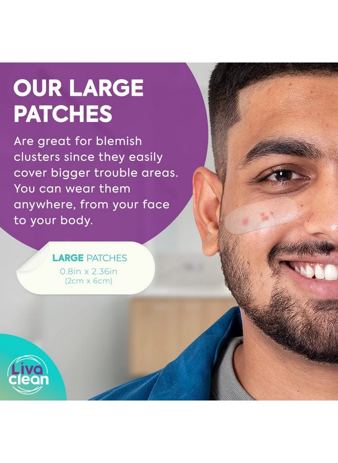 20 CT LivaClean Large Hydrocolloid Acne Patches - for Pore Spots Nose Face Cystic Pimple Zit Patch - Big Pimple Patches Hydrocolloid Bandages Strips