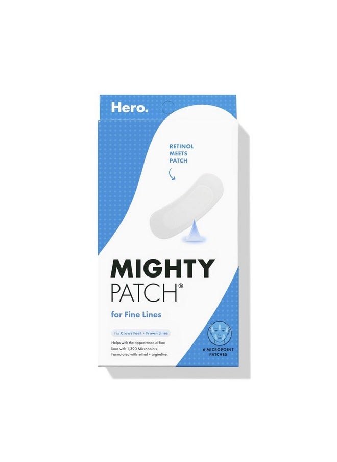 HERO COSMETICS Mighty Patch™ for Fine Lines Patches - Featuring Retinol and 1,390 dissolving Micropoint™ Points to Help Renew the Look of Skin (6 Count)
