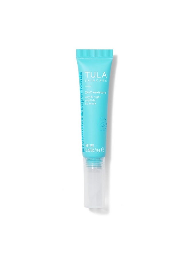 TULA Skin Care 24-7 Moisture Day & Night Peptide Lip Mask - Peptides, Hyaluronic Acid & Vitamin E deeply Nourish & Hydrate lips, 0.28 oz.