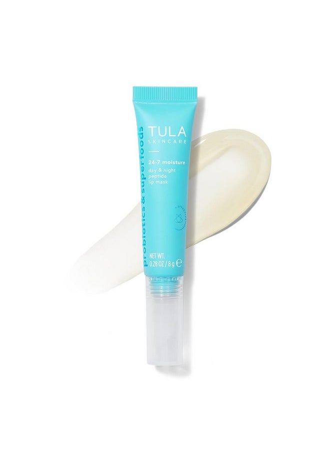 TULA Skin Care 24-7 Moisture Day & Night Peptide Lip Mask - Peptides, Hyaluronic Acid & Vitamin E deeply Nourish & Hydrate lips, 0.28 oz.