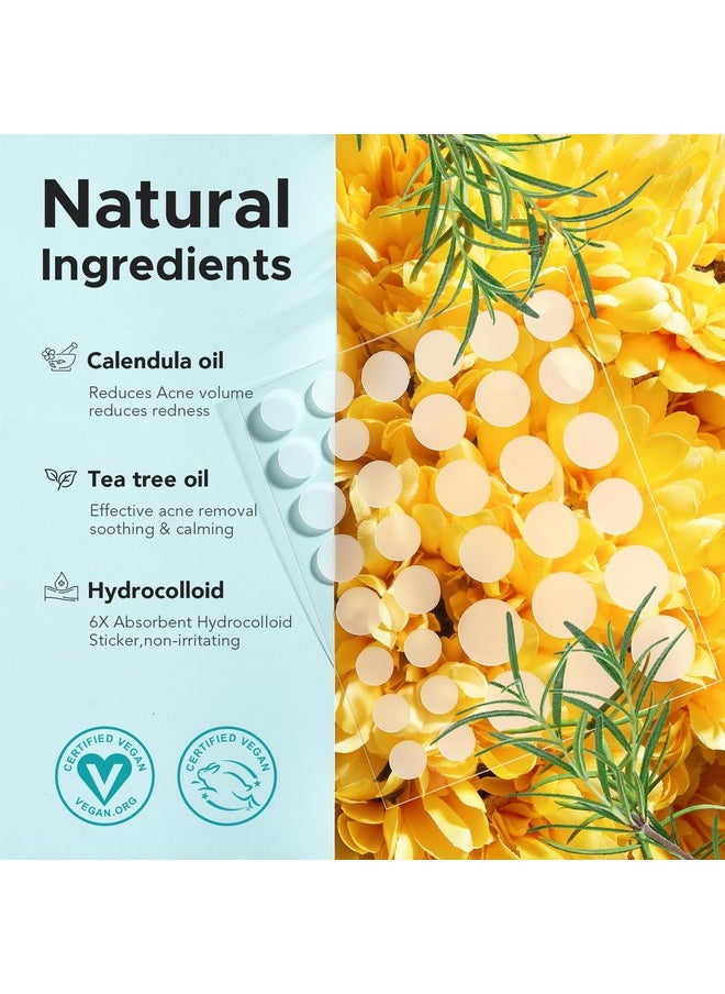 Acne Patch Pimple Patch, 4 Sizes 140 Patches Acne Absorbing Cover Patch, Hydrocolloid Invisible Acne Patches For Face Zit Patch Acne Dots Tea Tree, Calendula Oil