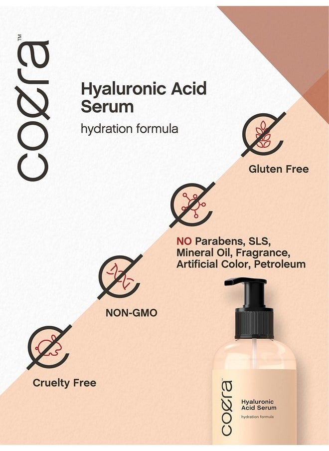 Coera Hyaluronic Acid Serum for Face & Skin | 8 oz | Paraben & SLS Free Moisturizer