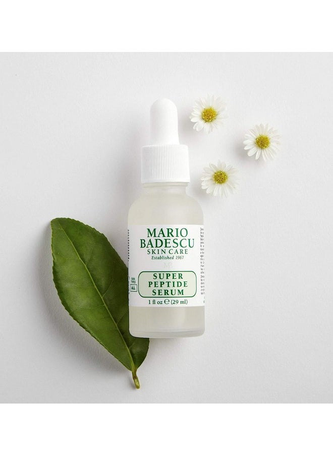 Mario Badescu Super Peptide Serum for All Skin Types, Reduces the Look of Dry Lines & Wrinkles, Formulated with Sodium Hyaluronate & Peptides, 1 FL OZ
