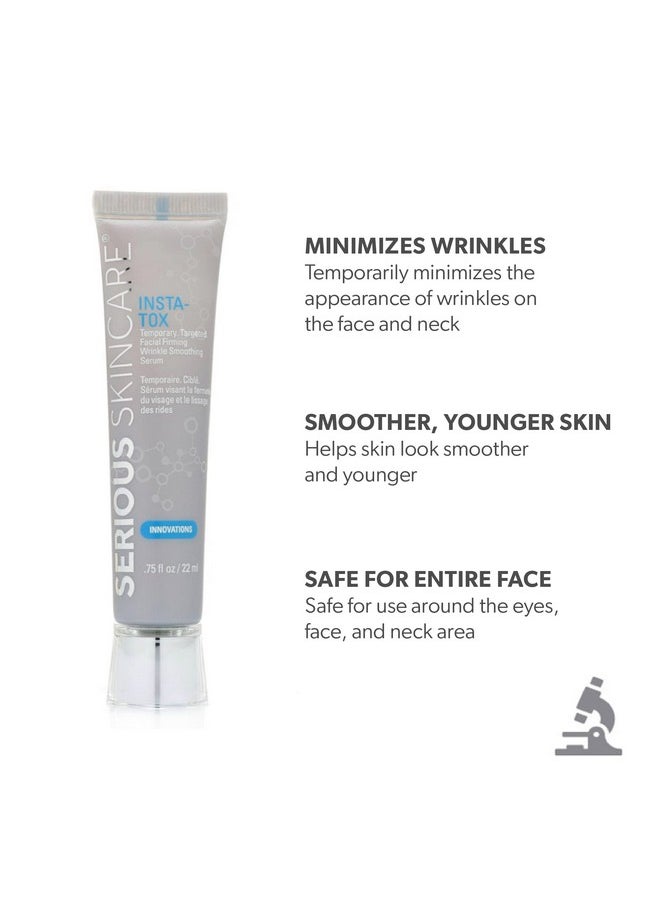 Serious Skincare INSTA-TOX Instant Wrinkle Smoothing Skin Serum TRIO - Temporarily Tightens Face - Instantly Reduce Appearance of Lines, Wrinkles & Large Pores - For Women & Men - .75 Fl. Oz. (3Pack)