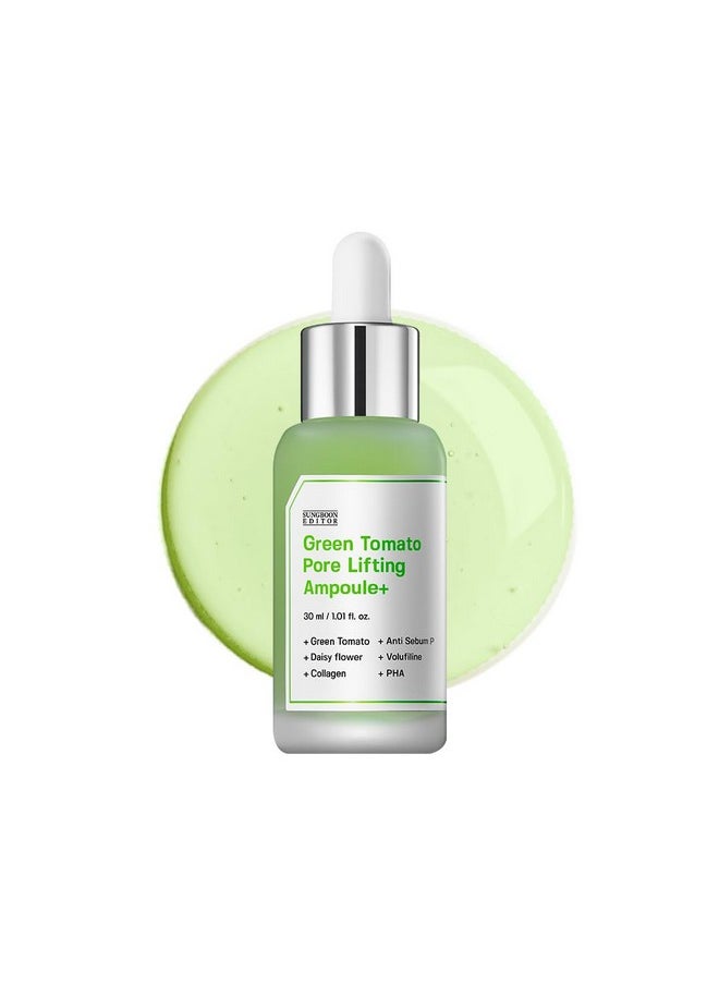 Sungboon Editor Green Tomato Pore Lifting Ampoule | Best Pore Minimizer for Face in Korea | Green Tomato Extract and Niacianamide Serum | Hydrating & Firming for Sensitive Skin | Korean Skincare