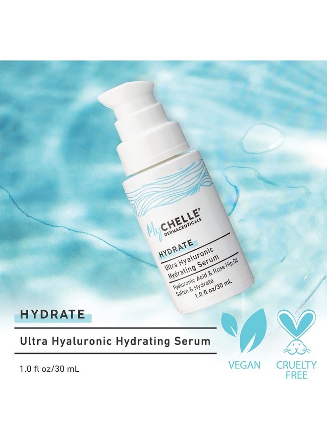 MyCHELLE Dermaceuticals Ultra Hyaluronic Hydrating Serum (1.0 Fl Oz) - Rich Hydration for Dry Skin with Vegan Hyaluronic Acid, Help Plump Skin and Help Reduce Appearance of Fine Lines and Wrinkles