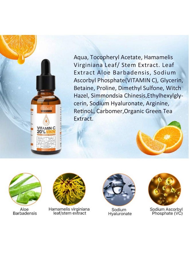 Day-Night Anti Aging Vitamin C Serum Retinol Serum For Face with Retinol & Amino Acids - Boost Skin Collagen,Hydrate & Plump Skin Facial Serum