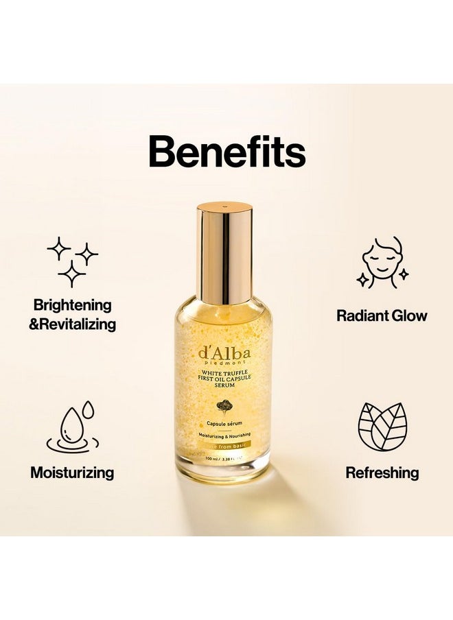 d'alba Piedmont White Truffle Oil Capsule Serum, Dily Vita Boost for Luminous Skin, Double Vitamin Formula, Korean Skin Care (3.38fl. oz.)