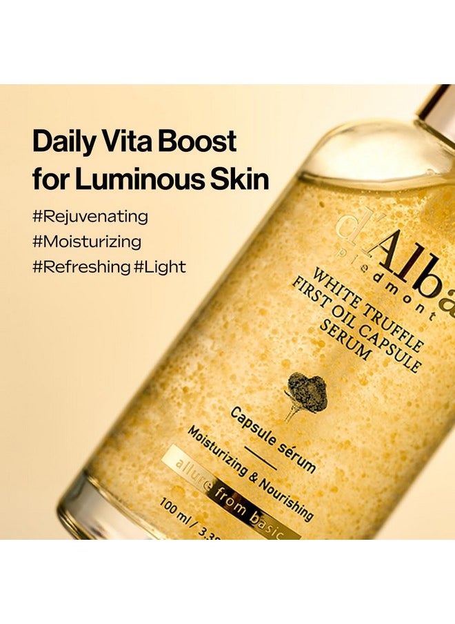 d'alba Piedmont White Truffle Oil Capsule Serum, Dily Vita Boost for Luminous Skin, Double Vitamin Formula, Korean Skin Care (3.38fl. oz.)
