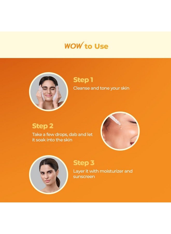 WOW Skin Science Brightening 20% Vitamin C Face Serum | Boost Collagen and Elastin for Anti aging, Skin Repair | For Dark Circles, Fine Lines | Glowing Skin | Hydrates | 30 ml | Pack of 3