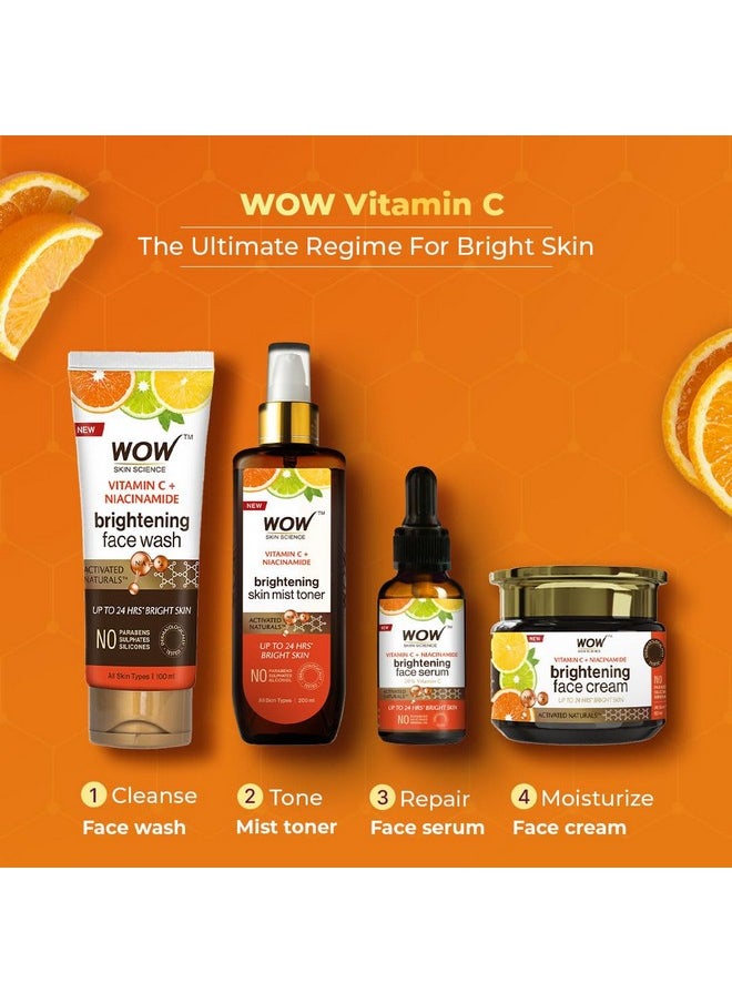 WOW Skin Science Brightening 20% Vitamin C Face Serum | Boost Collagen and Elastin for Anti aging, Skin Repair | For Dark Circles, Fine Lines | Glowing Skin | Hydrates | 30 ml | Pack of 3