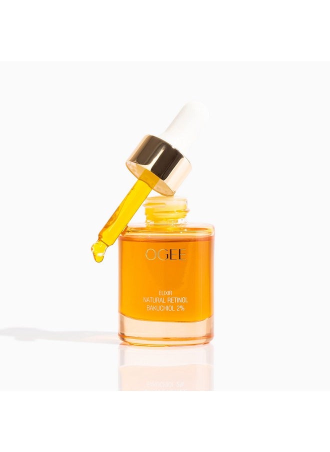 Ogee Natural Retinol Bakuchiol Serum 2% Elixir - Certified Organic Face Serum for Wrinkles and Fine Lines