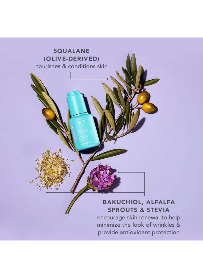 TULA Skin Care Wrinkle Treatment Drops - Retinol Alternative Serum, Anti-Aging, Minimizes Wrinkles, Contains Bakuchiol, Alfalfa Sprouts, and Stevia, 0.98 oz.