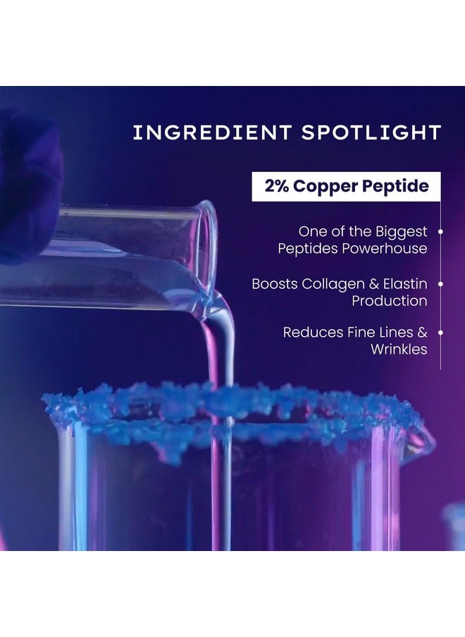 10% Power Peptide & 2% Copper Peptide Serum| Advanced Anti-Aging Formula | Reduces Fine Lines & Wrinkles | Glowing Skin | Face Serum For Men & Women | All Skin Types - 30Ml