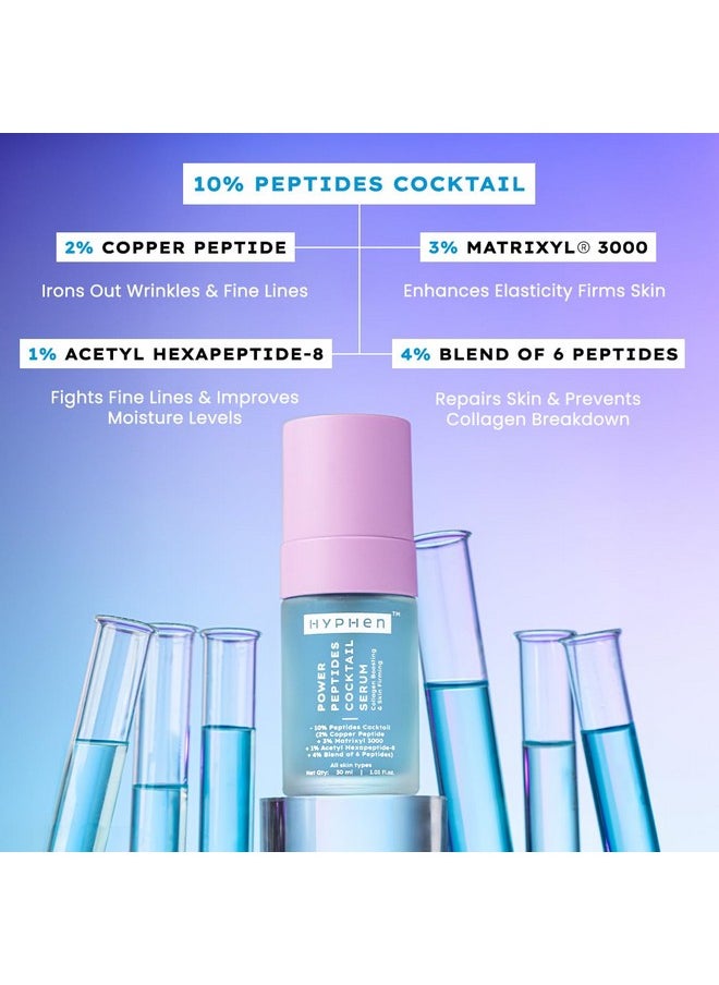 10% Power Peptide & 2% Copper Peptide Serum| Advanced Anti-Aging Formula | Reduces Fine Lines & Wrinkles | Glowing Skin | Face Serum For Men & Women | All Skin Types - 30Ml