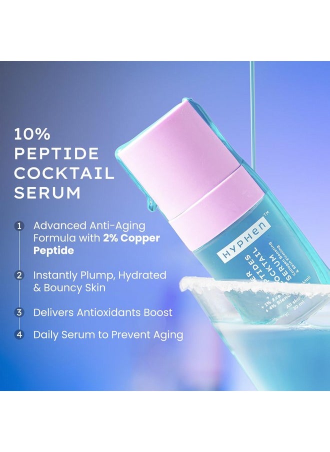 10% Power Peptide & 2% Copper Peptide Serum| Advanced Anti-Aging Formula | Reduces Fine Lines & Wrinkles | Glowing Skin | Face Serum For Men & Women | All Skin Types - 30Ml