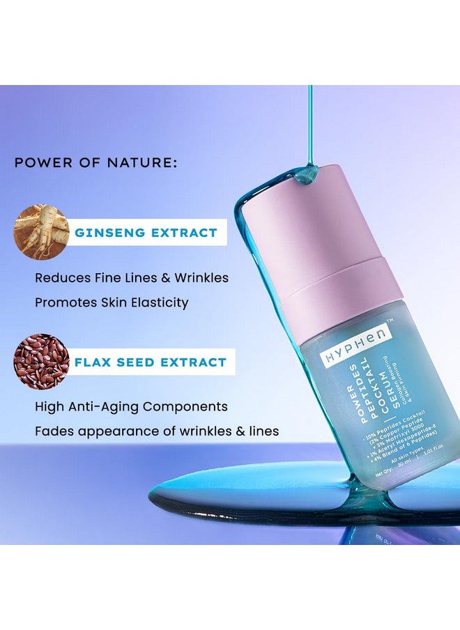 10% Power Peptide & 2% Copper Peptide Serum| Advanced Anti-Aging Formula | Reduces Fine Lines & Wrinkles | Glowing Skin | Face Serum For Men & Women | All Skin Types - 30Ml