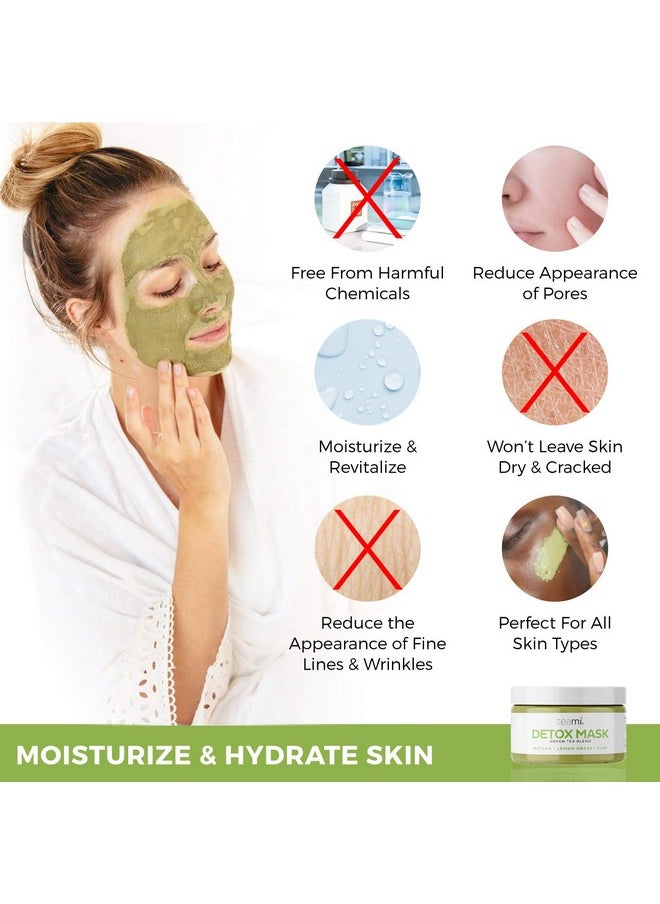 Teami Detox Face Mask for Hydraiting, Moisturizing & Purifying, Blackhead Remover Green Tea Deep Cleanse Mask reduces Acne & oil, Pore Minimizer Clay Mask for All Skin Types, Stick Mask Alternative