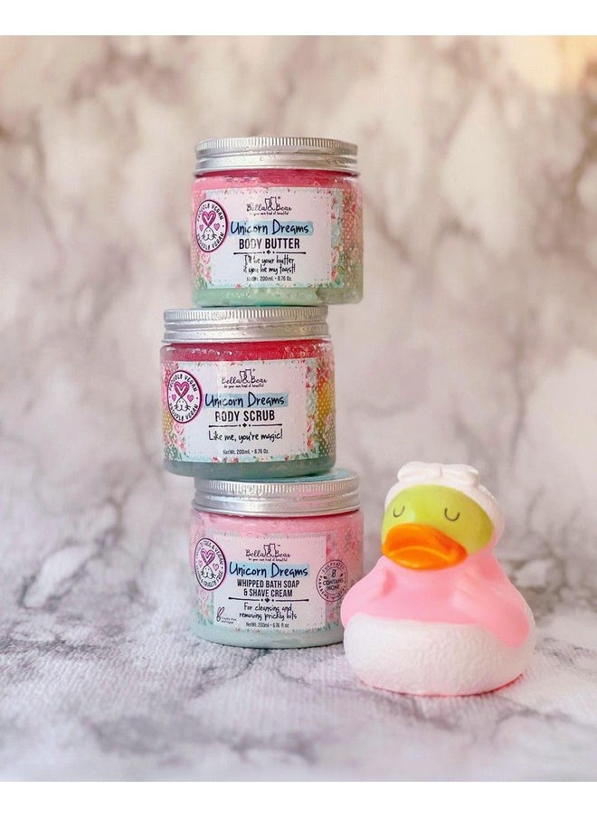 Bella and Bear Unicorn Dream Body Scrub Skin Care Exfoliating Body Wash - Cruelty-Free, Paraben Free, Vegan-Friendly Sugar Scrub with mango & pineapple with a hint of vanilla
