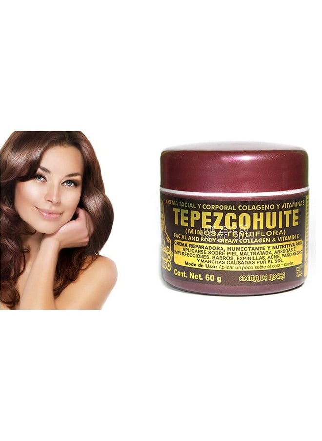 DEL INDIO PAPAGO Facial Night Skin Cream With Tepezcohuite 60g - Hydrates the Skin